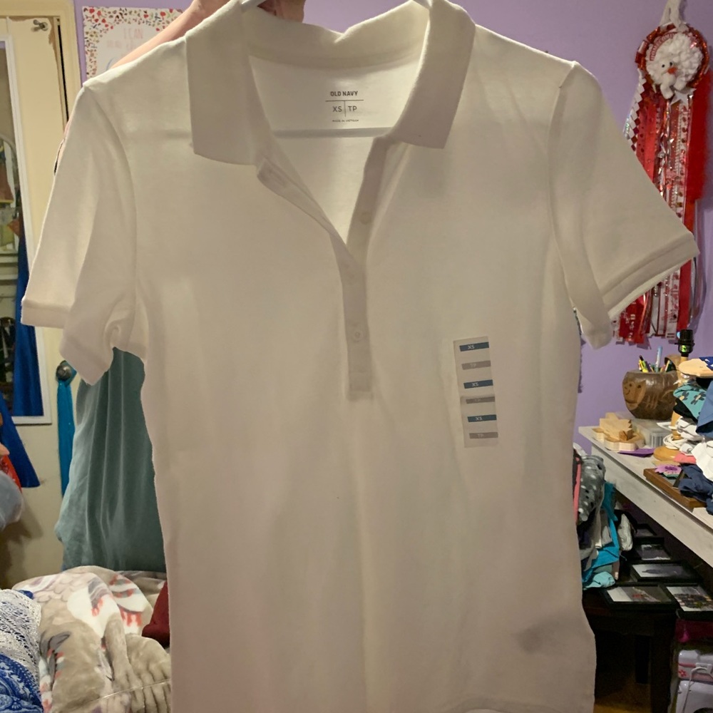 White Collared Polo